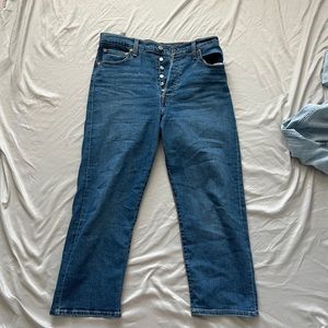 Levi blue ribcage ankle straight jeans